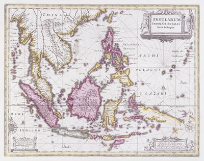Mapa da China e da Indonésia, c.1710 de Pieter Schenk