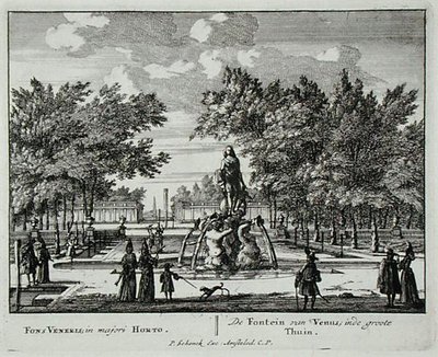 A Fonte de Vénus num grande jardim, de 