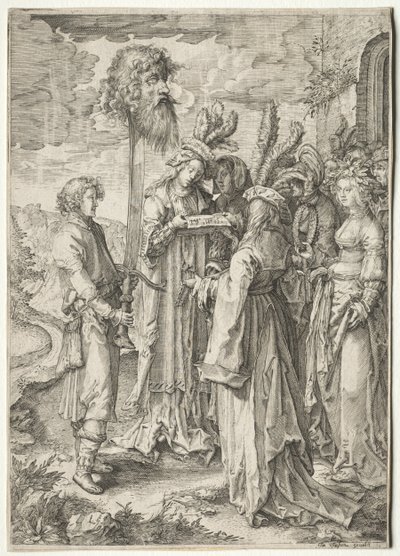 Davi com a Cabeça de Golias, 1620-1630. de Pieter Serwouters