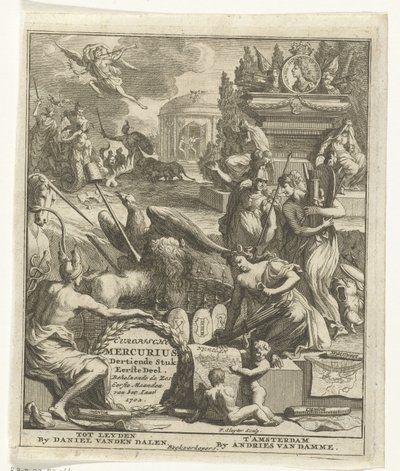 Página de título para o Mercúrio Europeu de 1702 Mercúrio Europeu, Décima Terceira Parte Um. Contendo os seis primeiros meses do ano de 1702 (título no objeto) de Pieter Sluyter
