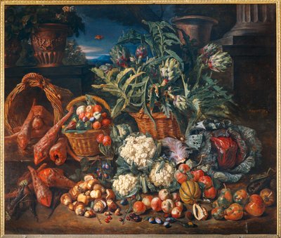 Nature morte: legumes e frutas - Natureza morta: Legumes e frutas ... de Pieter Snyers