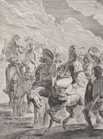 Um príncipe turco a cavalo, ca. 1620-25. de Pieter Soutman