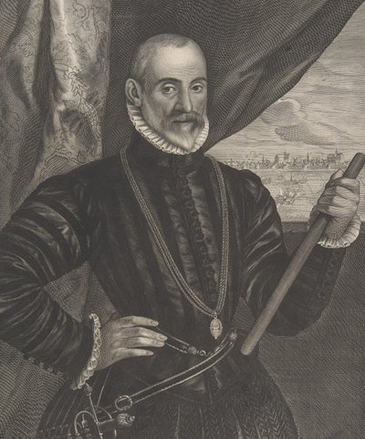 Francisco Valdés, Comandante Espanhol, da série Quatuor Personae..., 1649. de Pieter Soutman