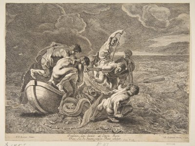 Esboço milagroso dos peixes, 1595-1657. de Pieter Soutman