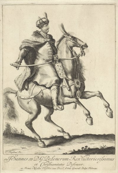 Retrato equestre do Rei Jan III Sobieski da Polónia de Pieter Stevens (vermeld in 1689)