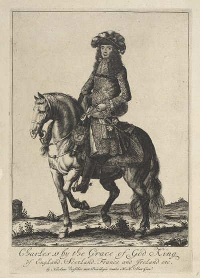 Retrato equestre do Rei Carlos II de Inglaterra de Pieter Stevens (vermeld in 1689)