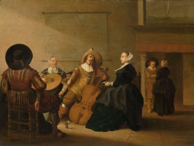 Uma Companhia Musical em um Interior de Pieter Symonsz Potter