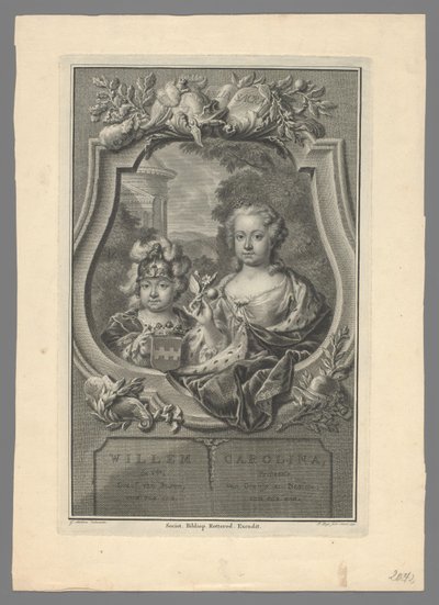 Retrato de Guilherme V, Príncipe de Orange-Nassau, e Carolina, Princesa de Orange-Nassau de Pieter Tanjé