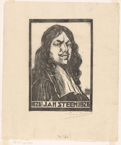 Retrato de Jan Steen (título no objeto) de Pieter Willem van Baarsel (signed by artist)