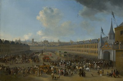 Torneio na Place des Vosges em Paris, ca 1665. de Pieter Wouwerman