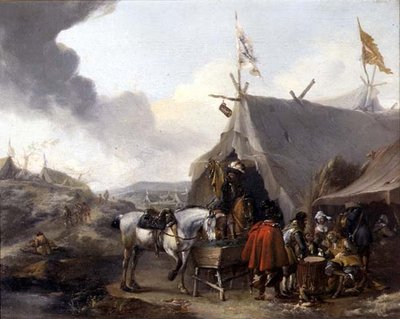 Cavaleiro de um acampamento militar de Pieter Wouwermans or Wouwerman