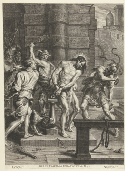 Flogging of Christ by soldiers (açoitamento de Cristo pelos soldados)
Ego in flagella paratus sum (título sobre o objecto) de Pieter de Bailliu (I)