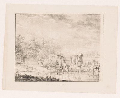Vacas junto à água de Pieter de Goeje (attributed to)