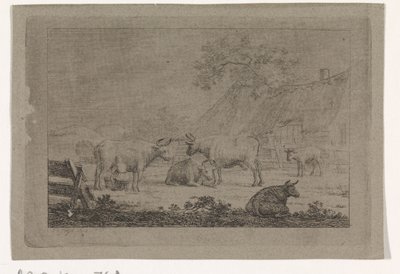 Quintal da exploração com vacas de Pieter de Goeje