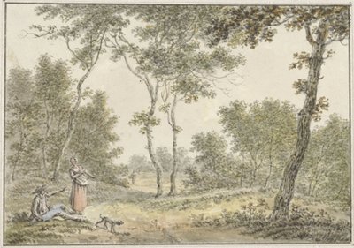 Paisagem florestal com alguns números de Pieter de Goeje