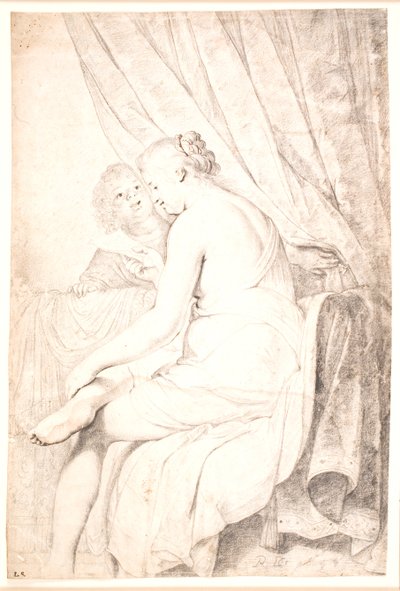 Uma senhora sentada em um roupão leve lê uma carta entregue por sua empregada negra de Pieter de Grebber