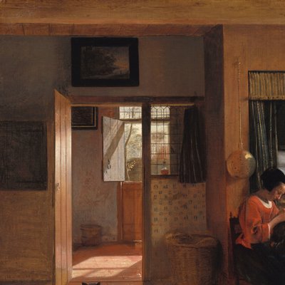 Uma mãe a pentear o seu filho, conhecida como "O dever de uma mãe".
Interior com uma mãe a pentear o seu filho, conhecido como "O dever de uma mãe". de Pieter de Hooch