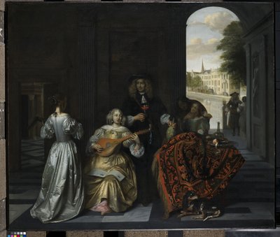 Uma festa musical (óleo sobre tela) de Pieter de Hooch