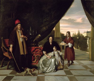 Retrato de família em um terraço, 1667 de Pieter de Hooch