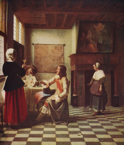 Interior de uma casa holandesa, c1658, c1915 de Pieter de Hooch