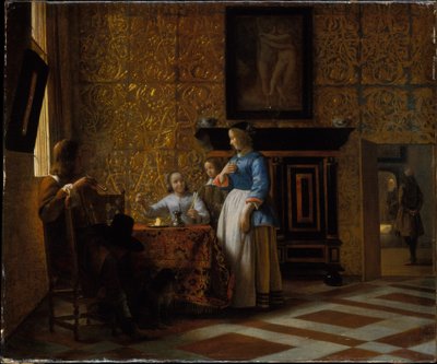 Interior com figuras de Pieter de Hooch