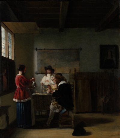 A Visita, c.1657 (óleo sobre madeira) de Pieter de Hooch