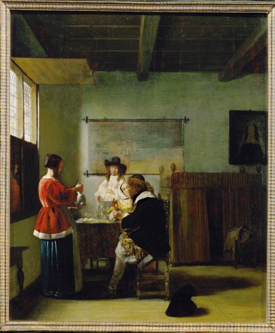 A visita (óleo sobre madeira) de Pieter de Hooch