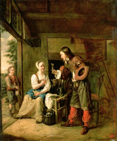 Guerreiro e Servo, 1653 de Pieter de Hooch