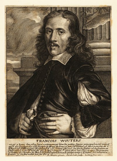 Retrato de Frans Wouters, pintor barroco flamengo, pintor de gabinete e artista da corte ao Imperador Romano de Pieter de II Jode