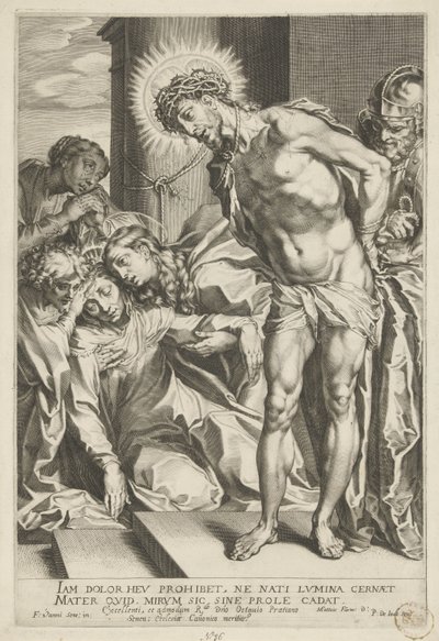Cristo com coroa de espinhos e Maria chorando de Pieter de Jode (I)