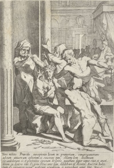Doornenkroning van Christus Passie van Christus (título da série) Paixão e Ressurreição (título da série) de Pieter de Jode (I)