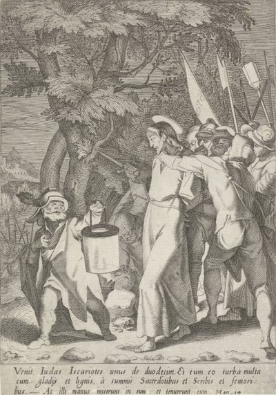 Gevangenneming van Christus Passie van Christus (título da série) Paixão e Ressurreição (título da série) de Pieter de Jode (I)