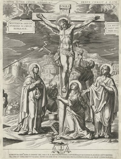 Crucificação de Cristo, secção do meio de Pieter de Jode (I)