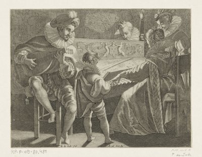 Empresa que faz música à luz de tocha, c. 1600 de Pieter de Jode (I)