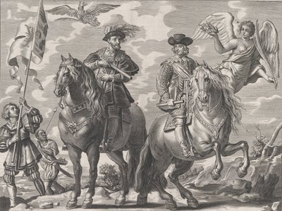 Gravura 20: Carlos V e Fernando a cavalo, de Guillielmus Becanus