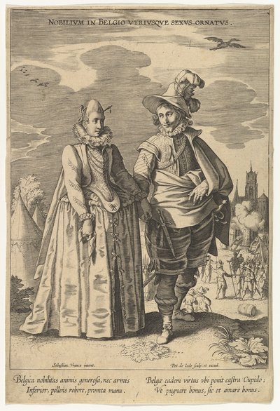Elegância nobre da Bélgica de ambos os sexos, da moda de diferentes nações. de Pieter de Jode I