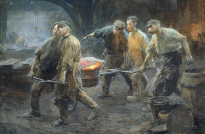 Interior de uma fundição de ferro de Pieter de Josselin
