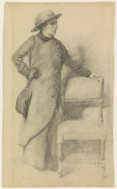Senhora de pé com chapéu e manto de Pieter de Josselin