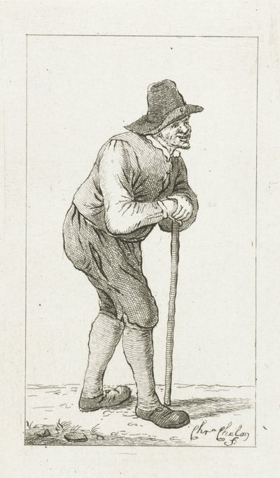 Homem encostado na vara de Pieter de Mare