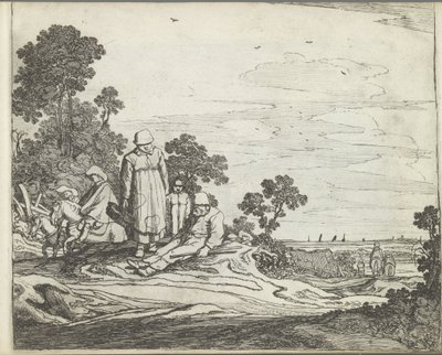 Paisagem com pilotos Paisagens com figuras (título da série) Espelho da Natureza e Escola de Desenho (...) (título da série) de Pieter de Molijn