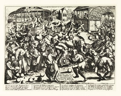 Um festival de tolos, Idade Média.1906 (litografia) de Pieter the Elder (after) Bruegel