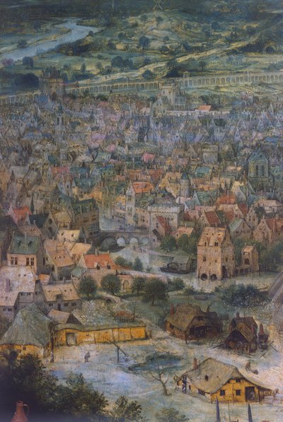 Cidade, detalhe de A Torre de Babel de Pieter Bruegel the Elder
