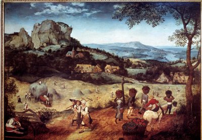 Pintura de Feno Recoleção de Pieter Bruegel (ou Breugel ou Brueghel ou Breughel) o Ancião (1525-1569) Praga do século XVI, Galeria Nacional de Pieter Bruegel the Elder