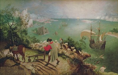 Paisagem com a queda de Ícaro, c.1558 (óleo sobre tela) de Pieter Bruegel the Elder