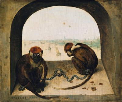Dois Macacos Acorrentados de Pieter Bruegel the Elder