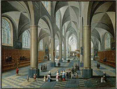 Interior de uma igreja (óleo sobre tela) de Pieter the Elder Neefs