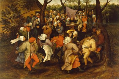 Dança do casamento do camponês, 1607 de Pieter Brueghel the Younger