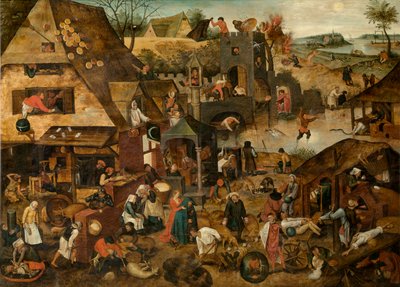 Provérbios (óleo) de Pieter the Younger Brueghel
