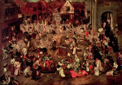 O confronto entre Careme e Mardi-Gras de Pieter the Younger Brueghel