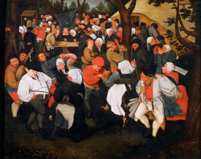 Dança da aldeia, por Pieter Brueghel Younger (1564-1638) de Pieter the Younger Brueghel